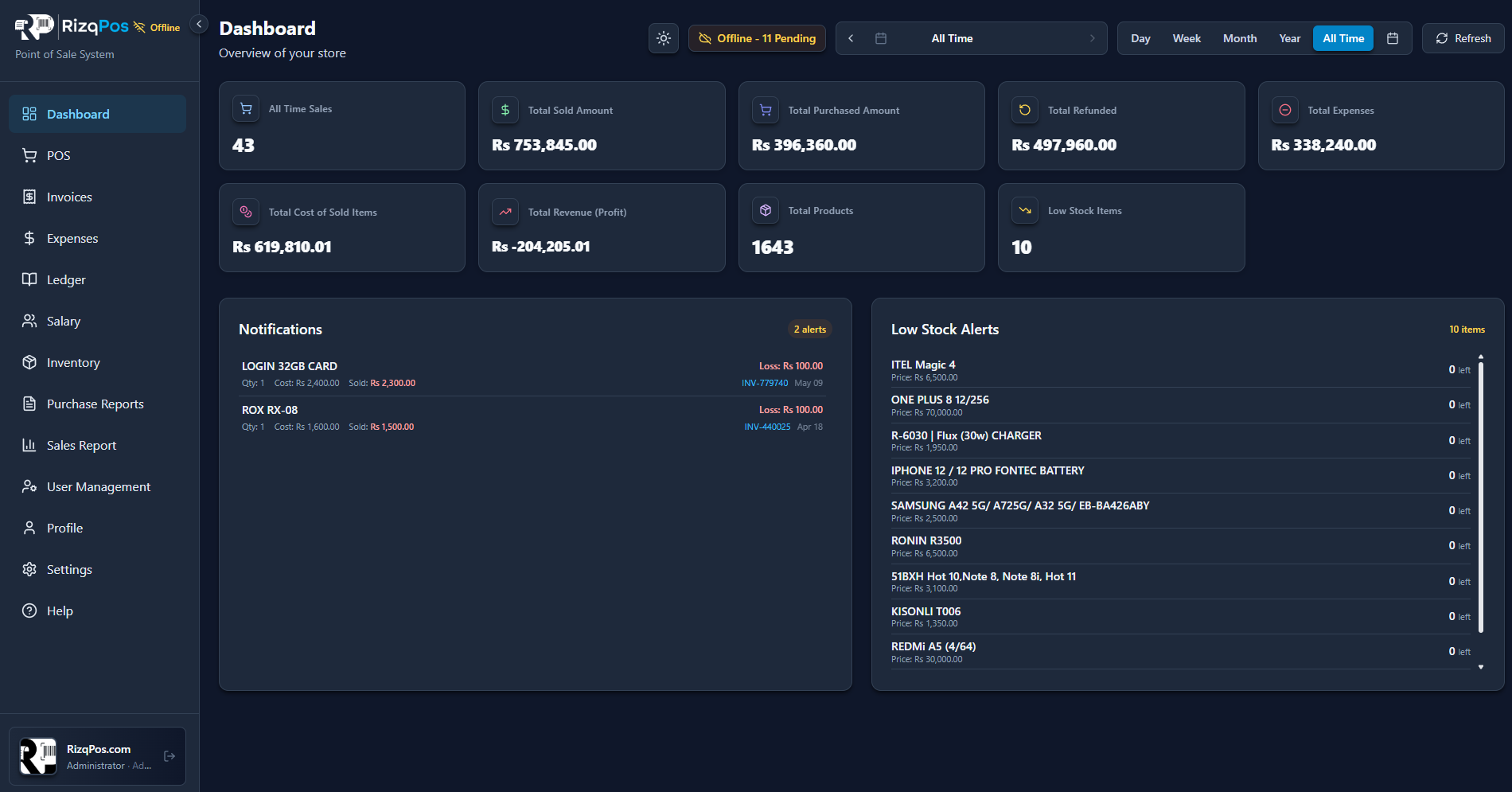 Offline mode with pending sync counter